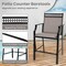 Costway Outdoor Counter Stools Set of 2 with Footrest & Armrests Metal Frame for Backyard Blue/Coffee/Red